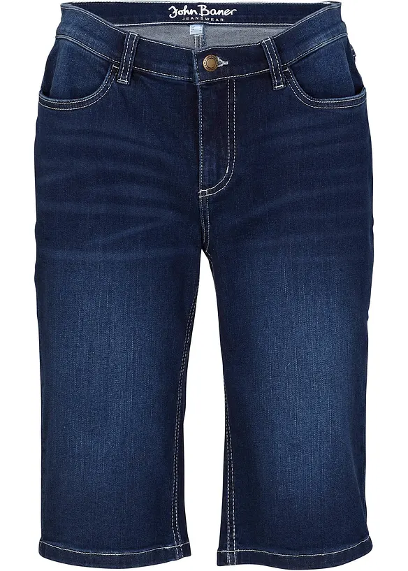 Bekväma stretchiga jeansbermudas, bonprix