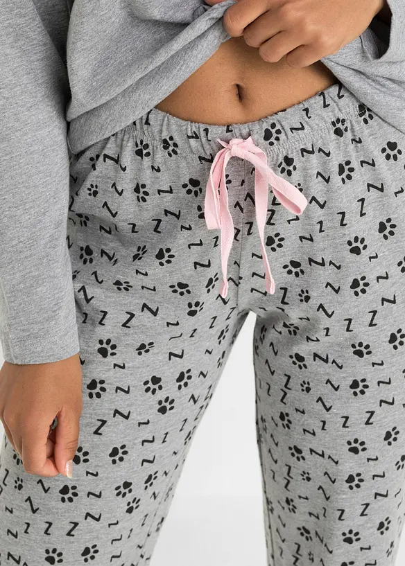 Pyjamas med sovmask och ekologisk bomull, bonprix
