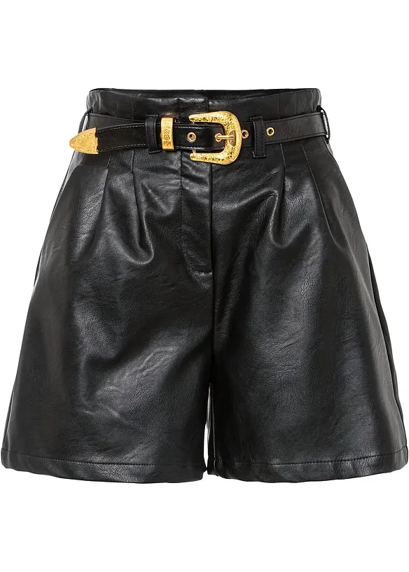 Shorts i skinnimitation med skärp, bonprix