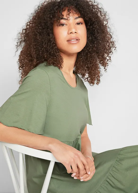 Jerseyklänning av ren bomull, bonprix