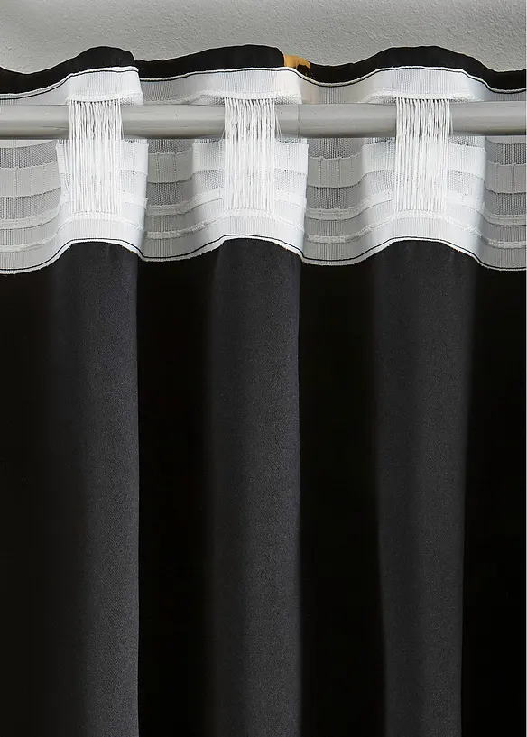 Mörkläggande gardinlängd med glansigt fjärilsmönster (1-pack), bonprix