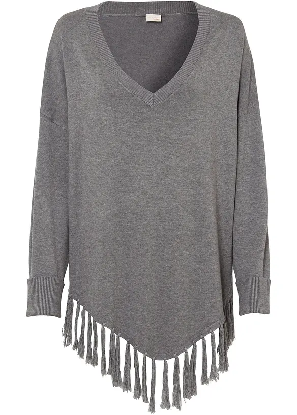 Poncho med fransar, BODYFLIRT boutique