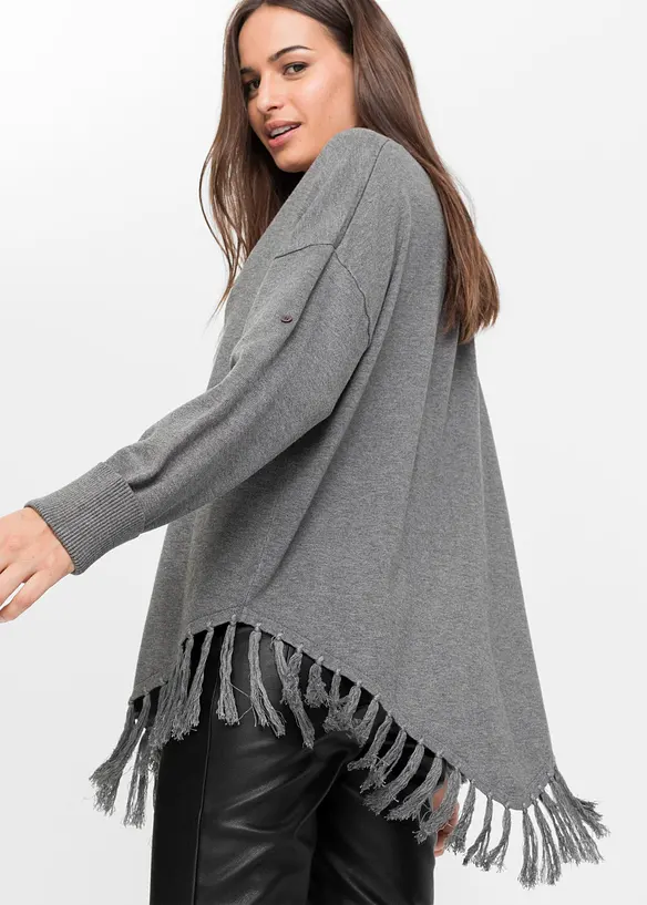 Poncho med fransar, BODYFLIRT boutique