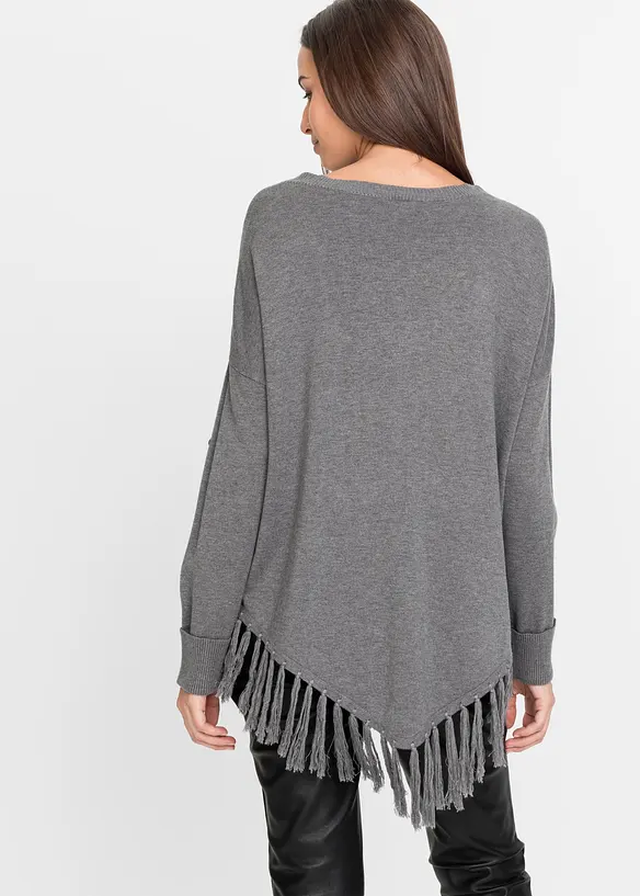 Poncho med fransar, BODYFLIRT boutique