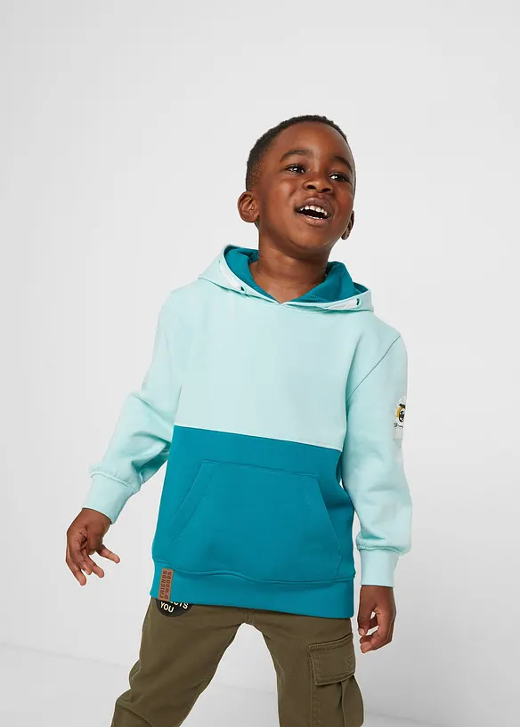 Sweatshirt med huva i mjuk bomullsmix för barn, bonprix