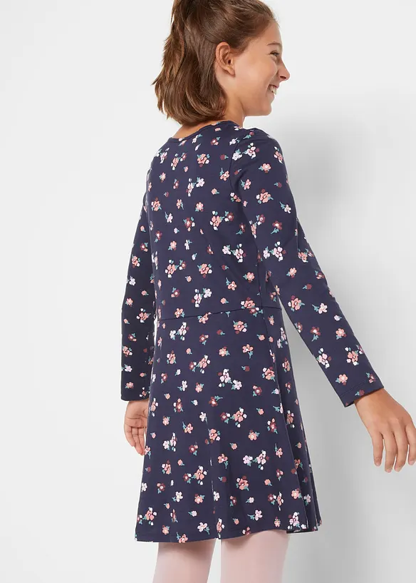 Jerseyklänning av ekologisk bomull (2-pack), bonprix