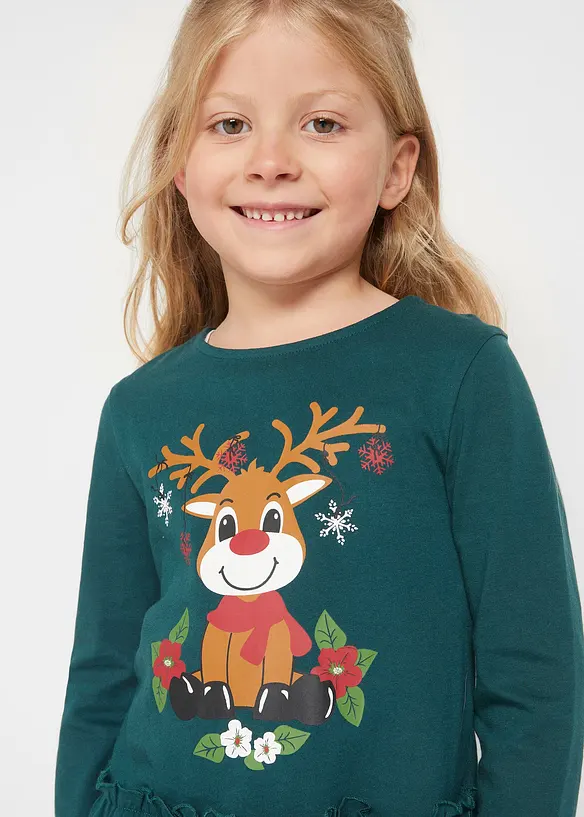 Jerseykl&auml;nning f&ouml;r barn + dockkl&auml;nning (2 delar), ekologisk bomull, bonprix