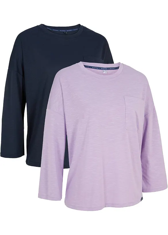 Funktionströja med 3/4-ärmar (2-pack), bpc bonprix collection