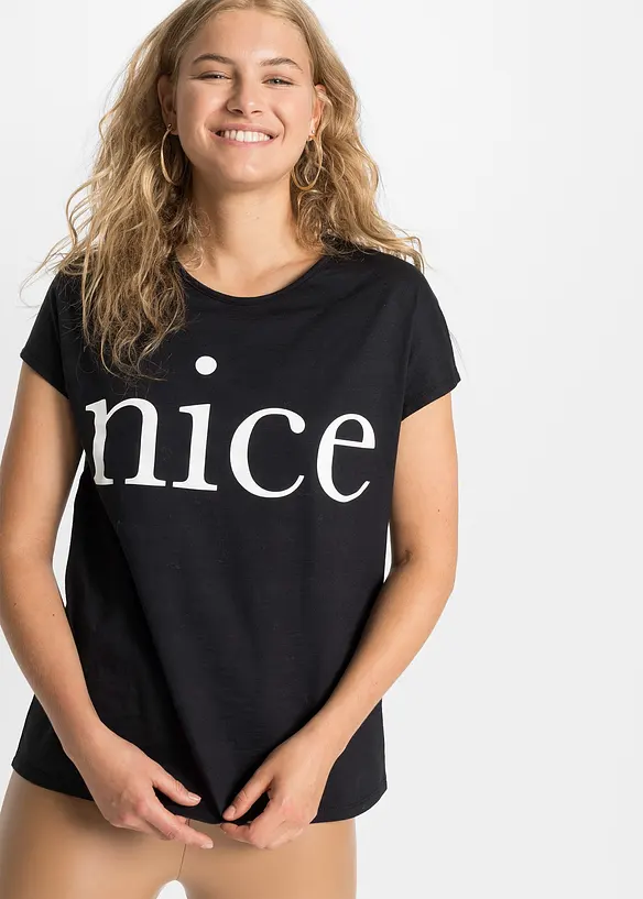 T-shirt med tryck i ren bomull, bonprix