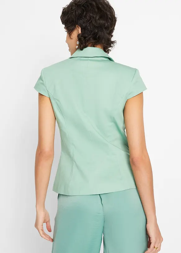 Kortärmad kavaj i bomullssatin, bonprix