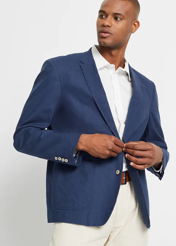 Kavaj med lin, Regular Fit, bonprix
