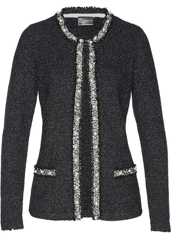 Cardigan med pärlor, bonprix
