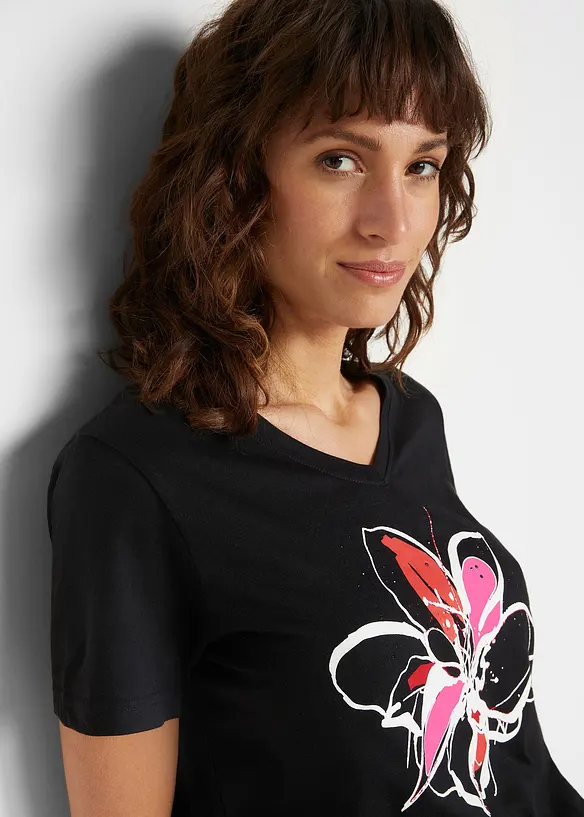 T-shirt med blommigt tryck, bonprix