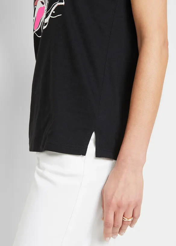 T-shirt med blommigt tryck, bonprix