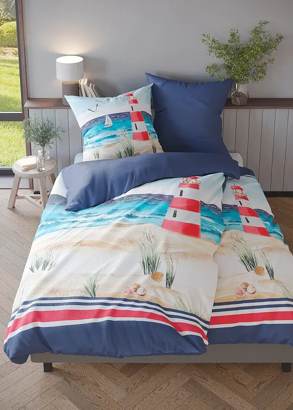 V&auml;ndbart p&aring;slakanset med strandmotiv, bonprix