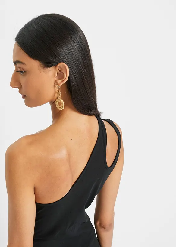 Cold shoulder-linne med ekologisk bomull, bonprix