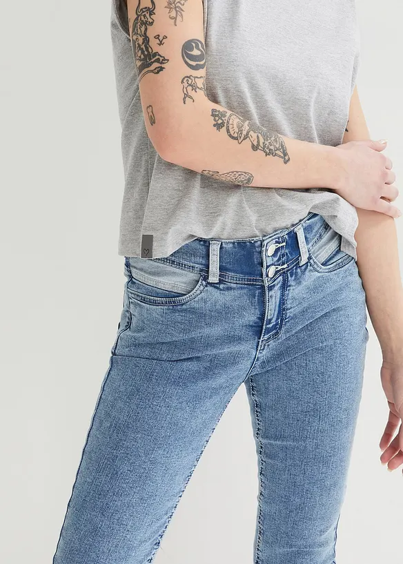 Stretch Skinny Capri Jeans Mid Waist, bonprix