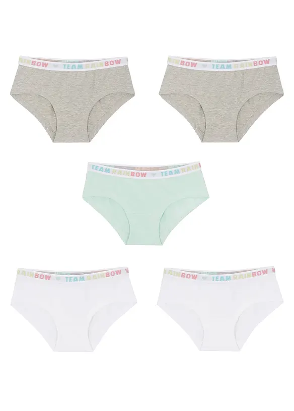 Hipstertrosa med mjuk bomull för barn (5-pack), bonprix