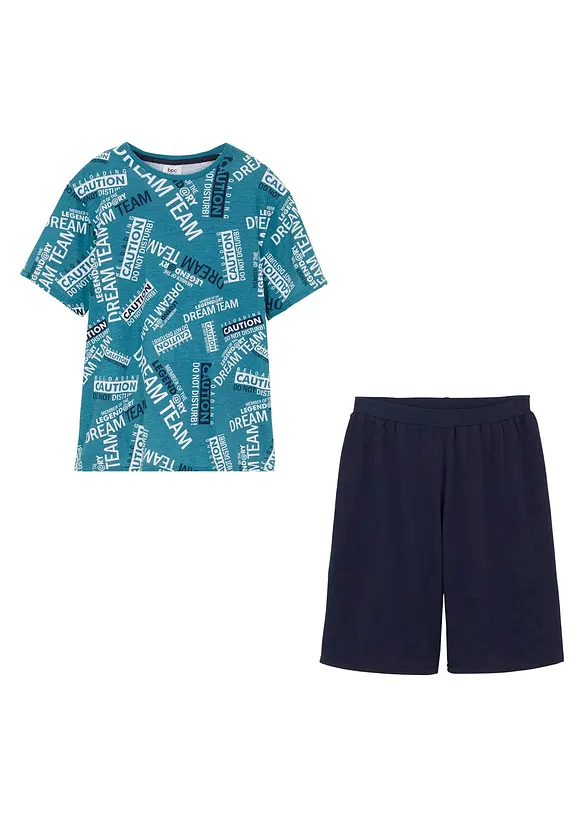 Kort pyjamas av ren bomull (2 delar), bonprix