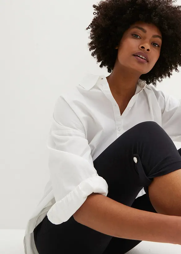 Caprileggings med knapp i ekologisk bomull, bonprix