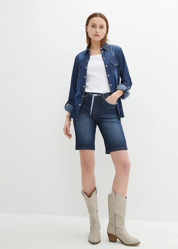 Jeans Bermudas Slim Fit Mid Waist, bonprix