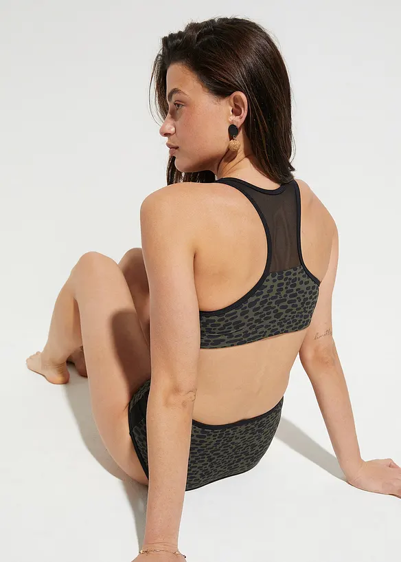 Bikini med BH-topp (2 delar) med transparenta infällningar, bonprix