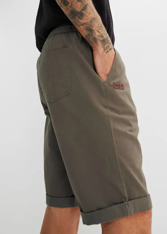 Dra på-bermudas i bomull, Regular Fit, bonprix