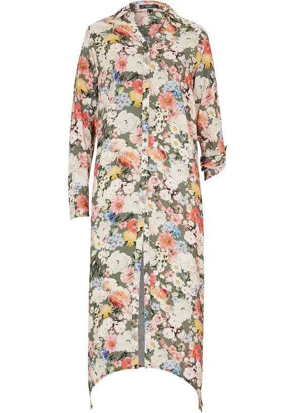 Lång blus i mjuk viskos, bonprix