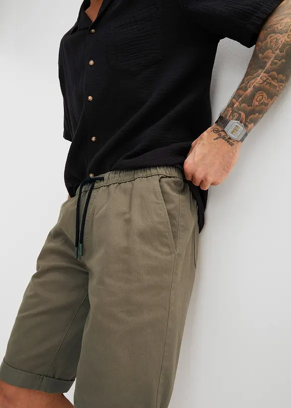 Dra på-bermudas i bomull, Regular Fit, bonprix