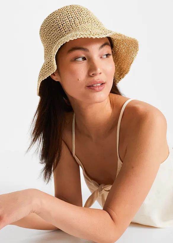 Solhatt med halmlook, bonprix