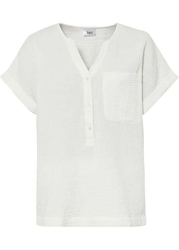 Muslinblus med korta ärmar, bonprix
