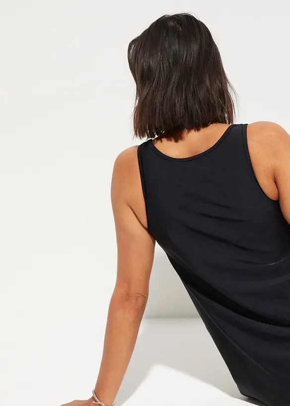 Snabbtorkande, extra l&aring;ng tankini med spets (2 delar), bonprix