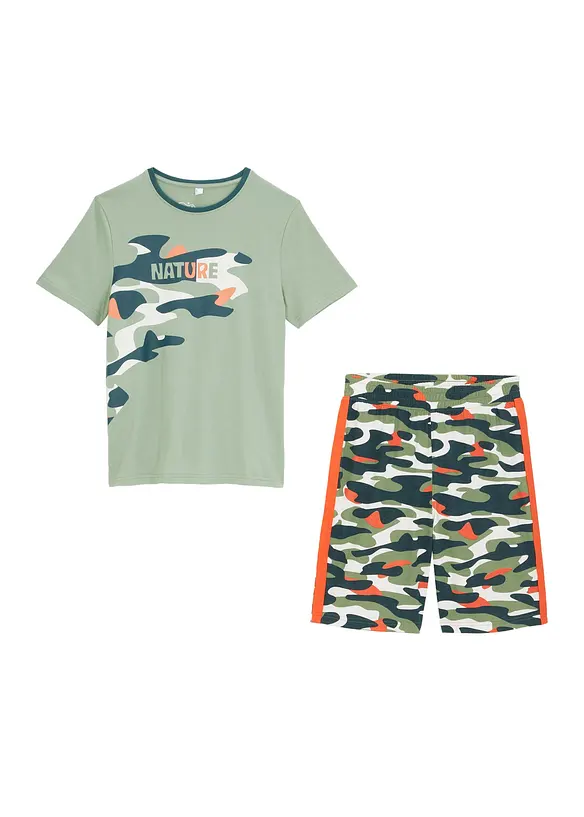 T-shirt och shorts i ren bomull för barn (2 delar), bonprix