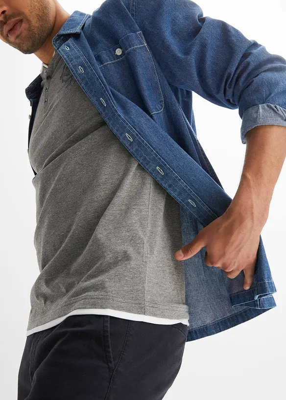 Kortärmad farfarströja med bomull (2-pack), bonprix