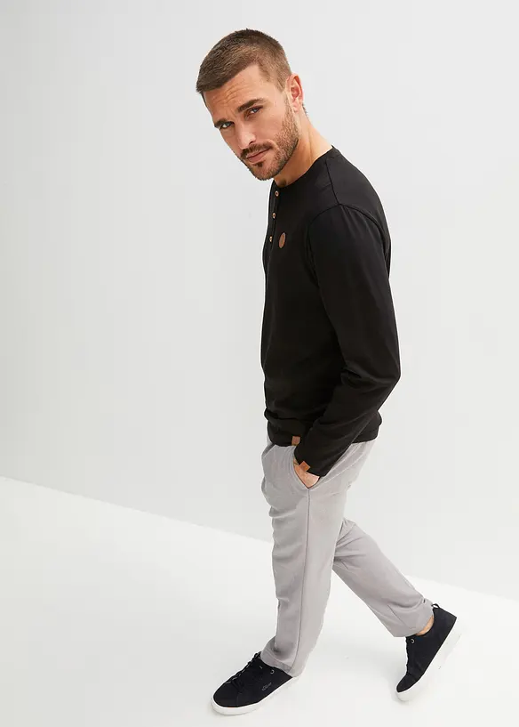 L&aring;ng&auml;rmad T-shirt i farfarsmodell (2-pack) i ekologisk bomull, bonprix