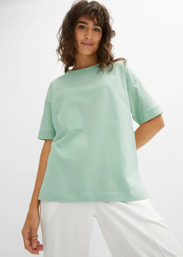 T-shirt gjord av bomull i oversizemodell med slits i sidan, bonprix