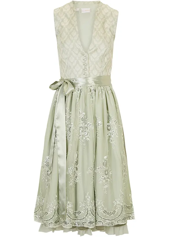Dirndl med jacquard och broderi (2 delar), bonprix