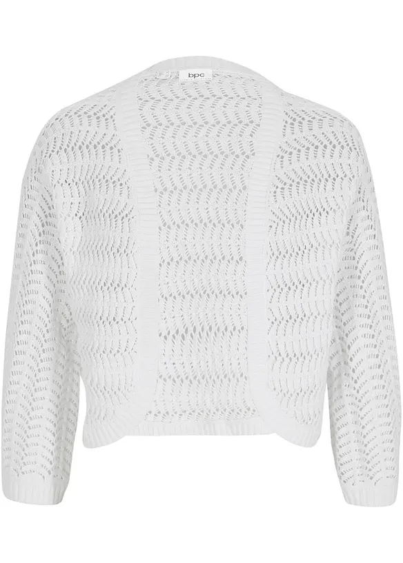 Bolero med virkad look och halvlånga ärmar, bonprix