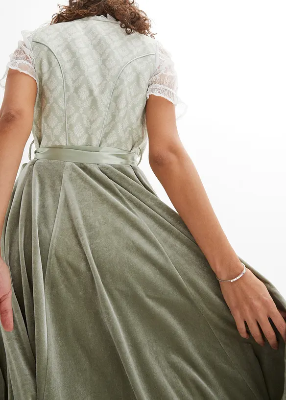 Dirndl med jacquard och broderi (2 delar), bonprix