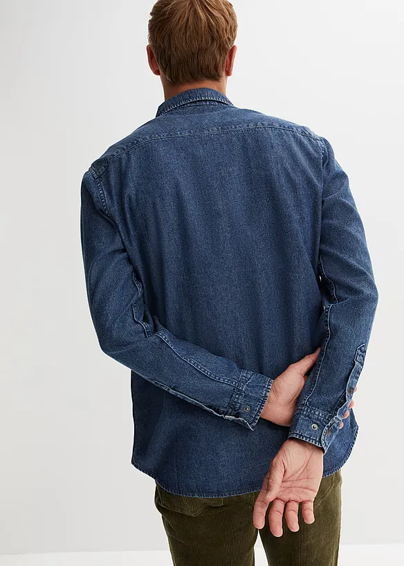 Jeansskjorta i ren bomull, bonprix
