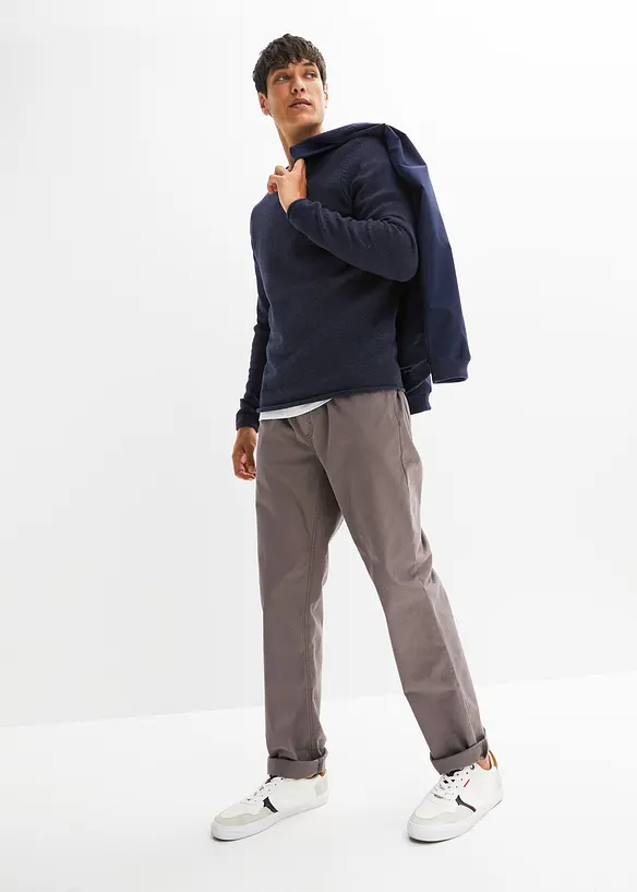 Byxa i twill av bomull, Regular Fit, Straight, bonprix