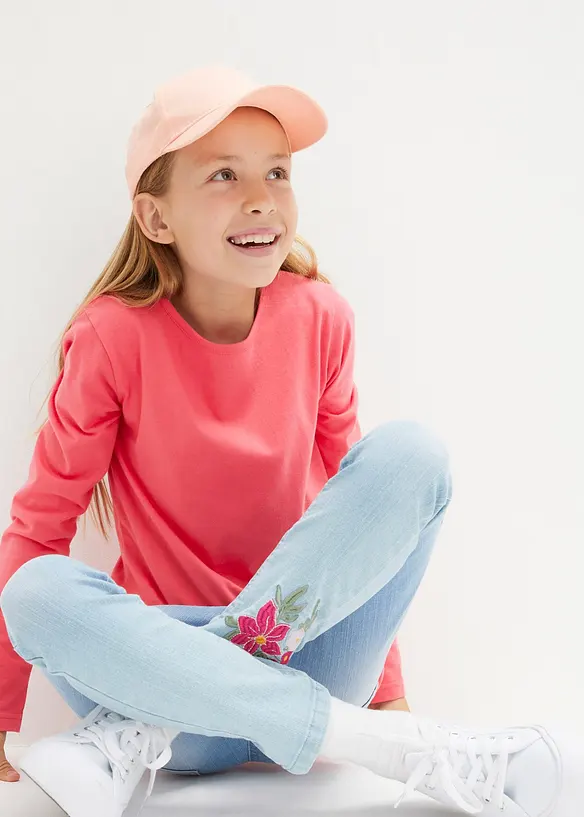 Långärmad topp av ren bomull (3-pack), bonprix