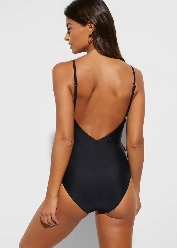 Baddräkt med cut-out och volanger, bonprix