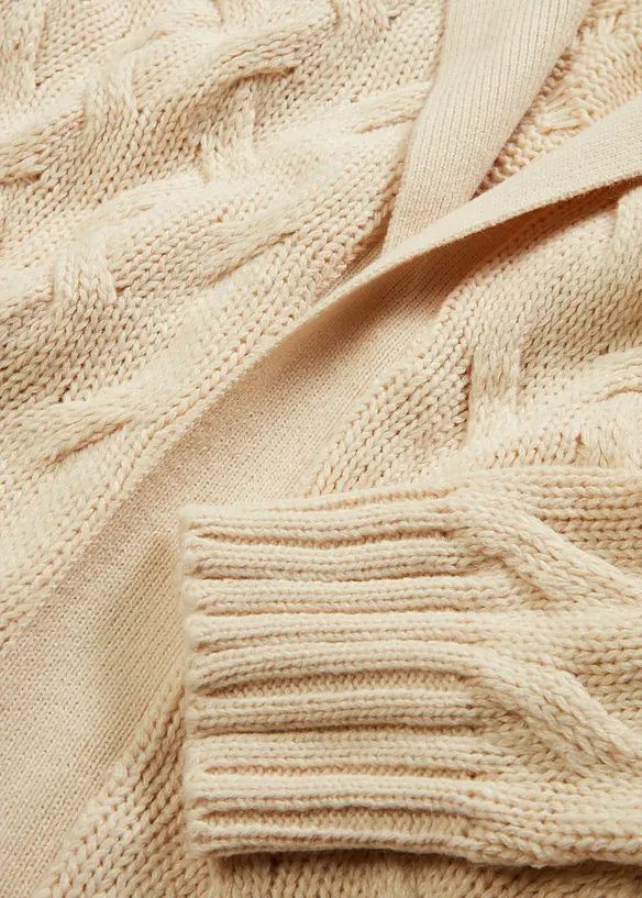 L&aring;ng cardigan med fl&auml;tstickning, bonprix