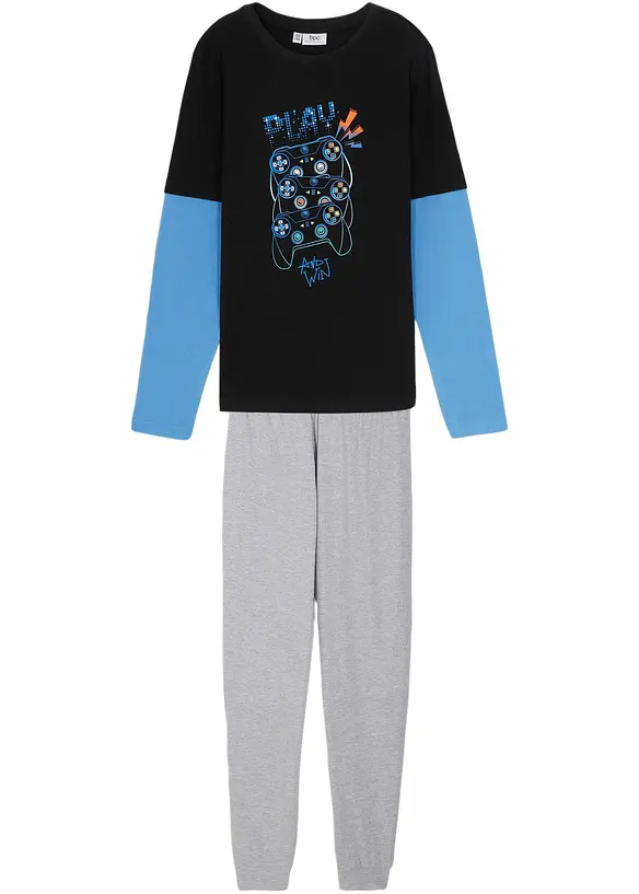 Pyjamas med ekologisk bomull (2 delar), bonprix