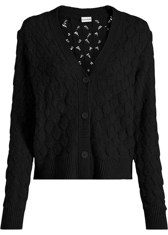Hålmönstrad cardigan, bonprix