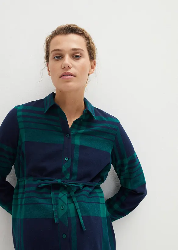 L&aring;ng mamma-/amningsblus i mjuk bomullsflanell, bonprix