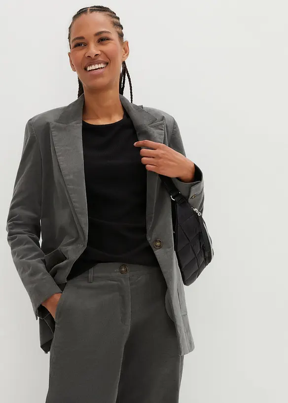 Manchesterbyxa i ekologisk bomull med stretch, bonprix