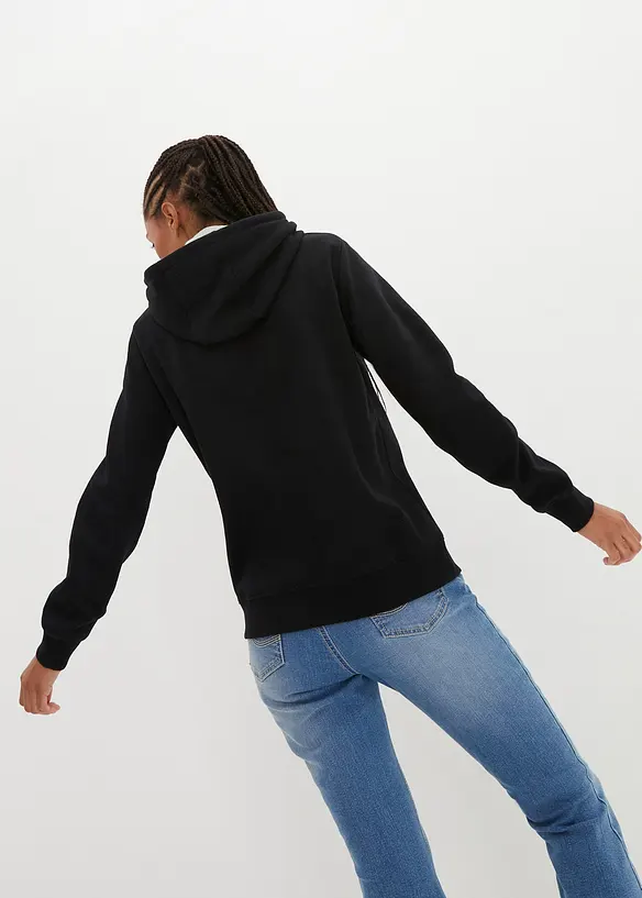 Sweatshirt med luva i ren ekologisk bomull, bonprix