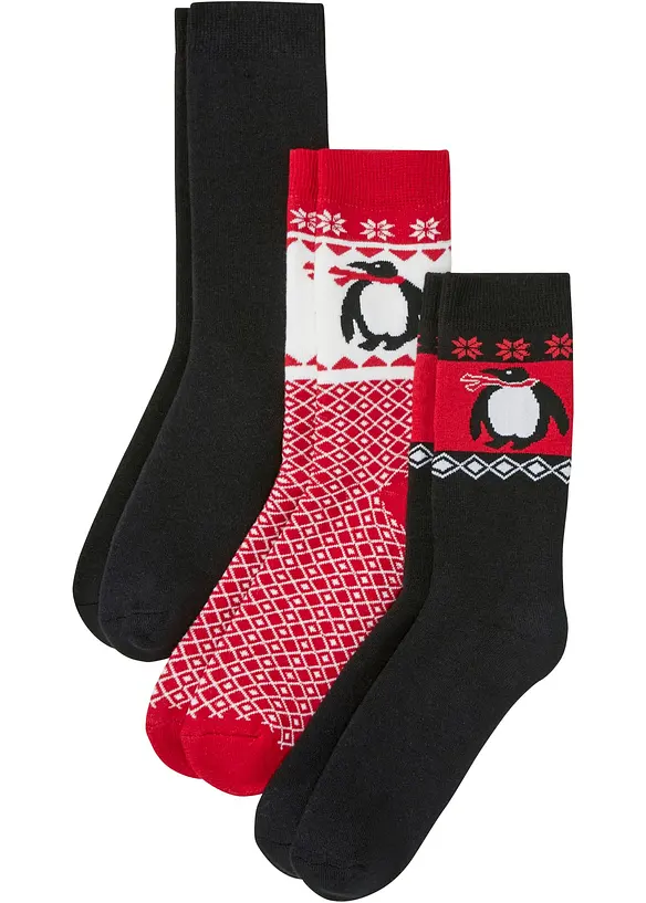 Termostrumpor med mjuk frottéinsida och satinrosett (3-pack), bpc bonprix collection